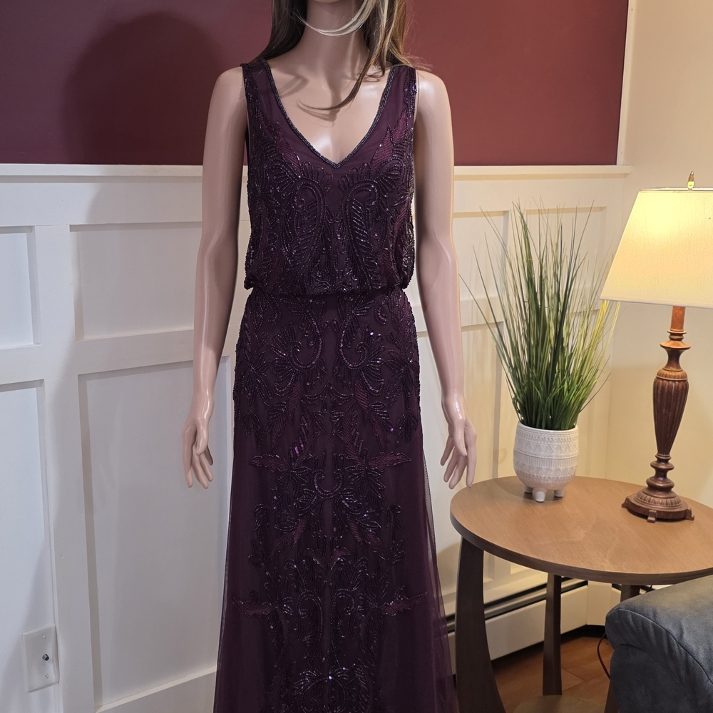 Adrianna Papell Elegant Purple Sleeveless Dress